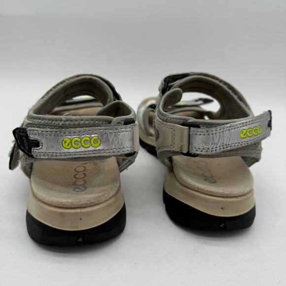 Ecco Women's Strappy Hook and Loop Yucatan Sandals Silver Black EU size 39 - Picture 6 of 7